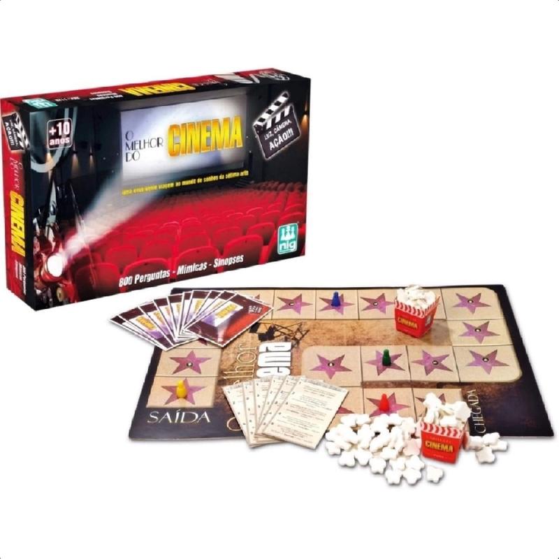 Jogo de Tabuleiro O Melhor Do Cinema 800 Perguntas 50 Sinopses e